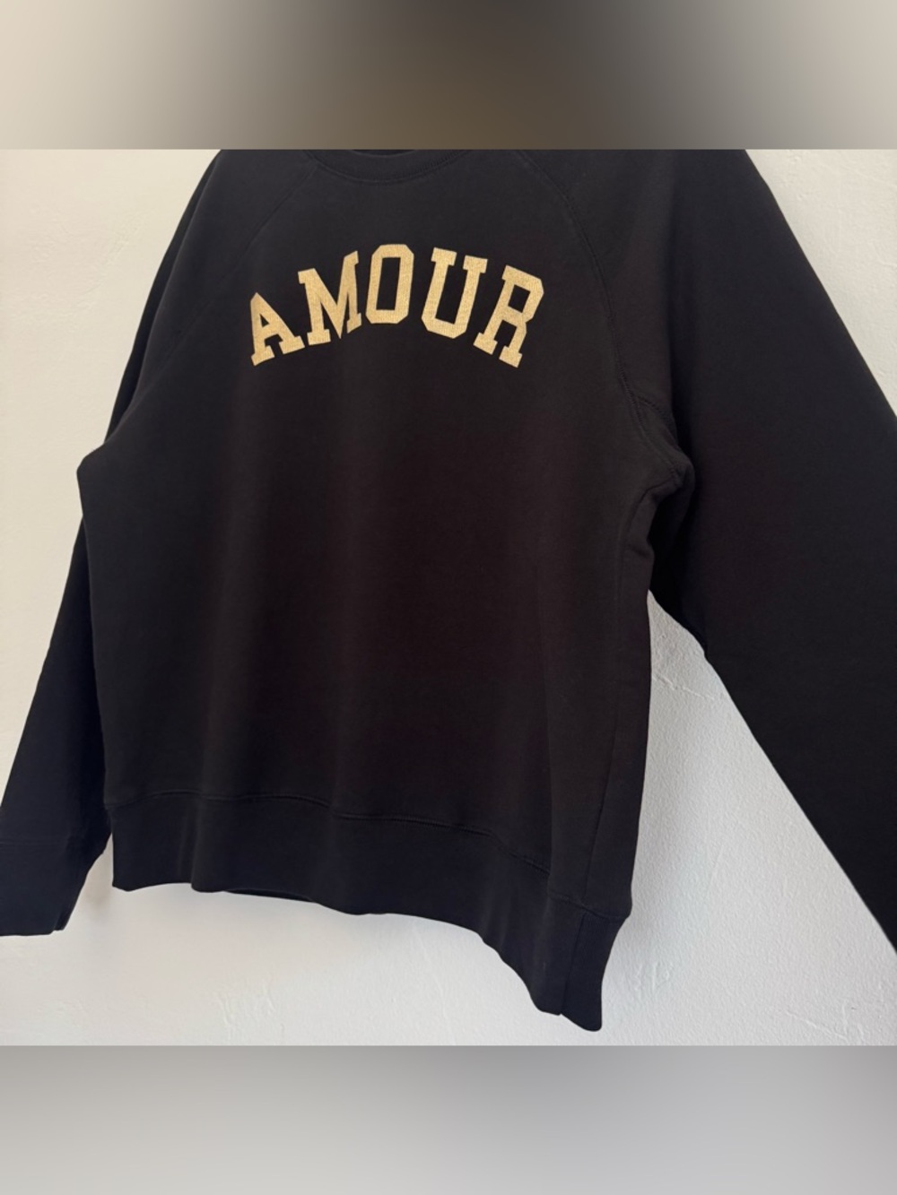 Zadig & Voltaire Upper Amour Foil Black Gold Crewneck Pullover Sweatshirt Cotton - Picture 6 of 11